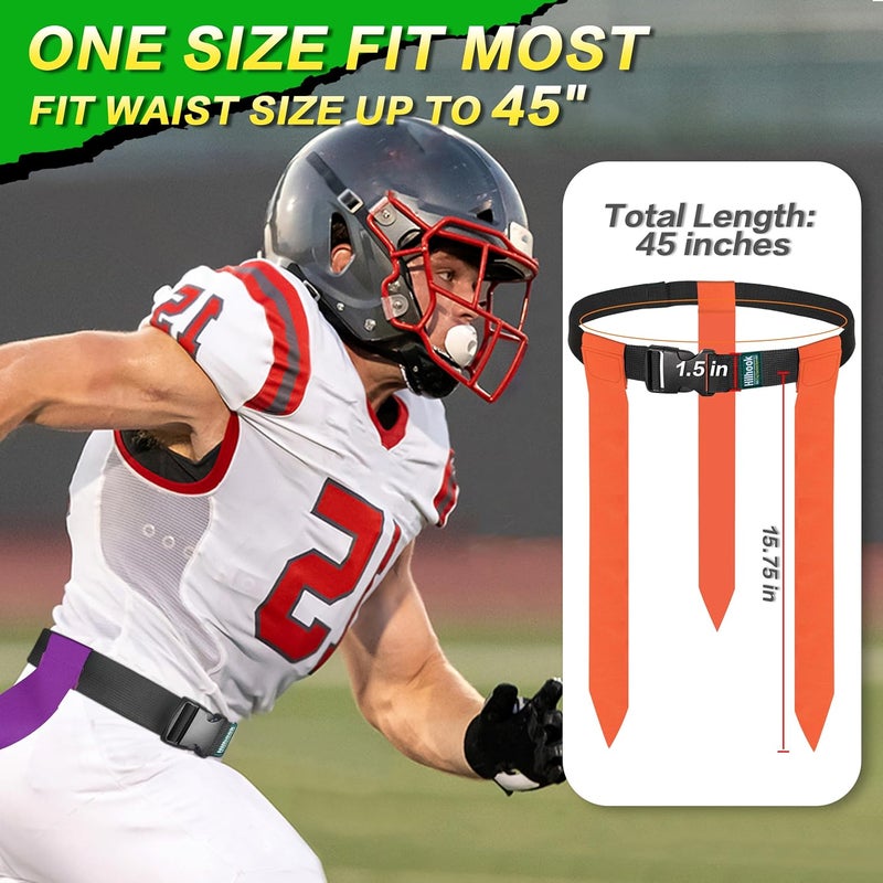 Hilhook Flag Football Belts, 14 Player Flag Football Set with 42 Flags for Kids Youth and Adults Training Equipment - Image 2